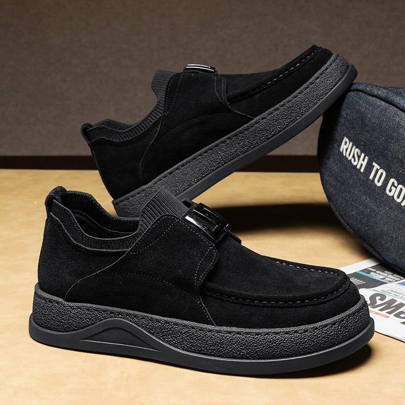 メンズ 冬 新作 毛皮 レトロ カジュアル スニーカー ワンプッシュ 軽便 ソフトソール 板鞋