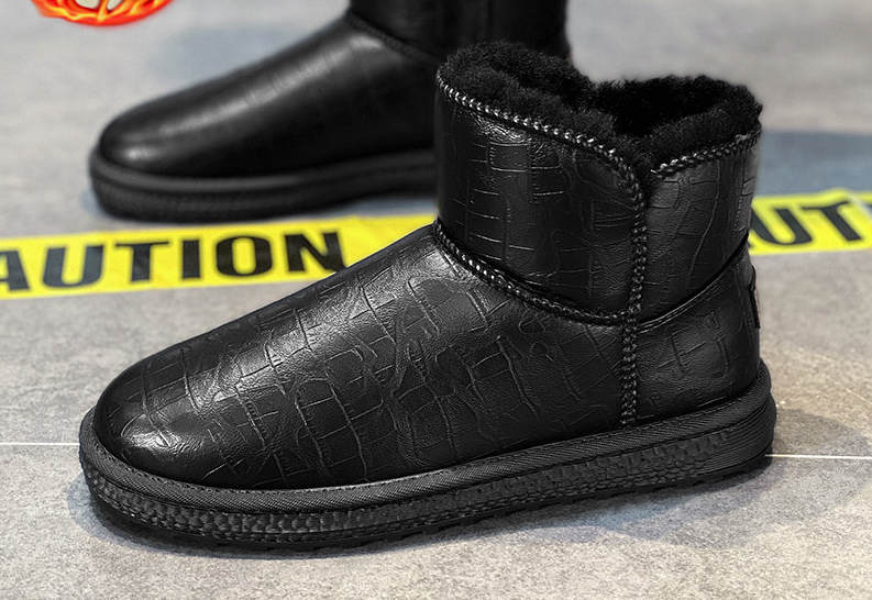 メンズスノーブーツ 冬 防寒 ファー一体 毛足厚 防水 滑り止め モコモコ靴 ブーツ