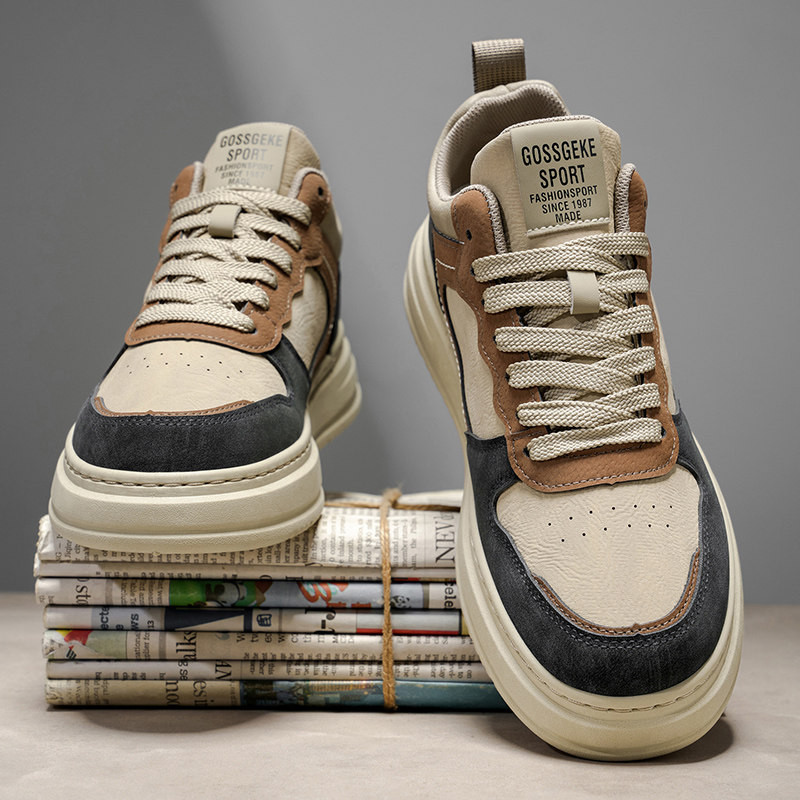 メンズ スニーカー 冬 新作 皮面 防水 滑り止め 軽量 通勤 ワークシューズ カジュアル トレンド 万能コーデ