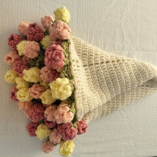 まるでブーケ！チューリップの花束ブランケット 受注制作 その他雑貨