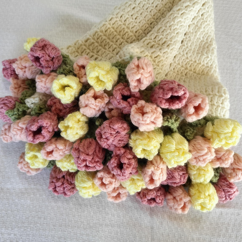 花束ブランケット チューリップ まるでブーケ！チューリップの花束ブランケット 受注制作 その他雑貨