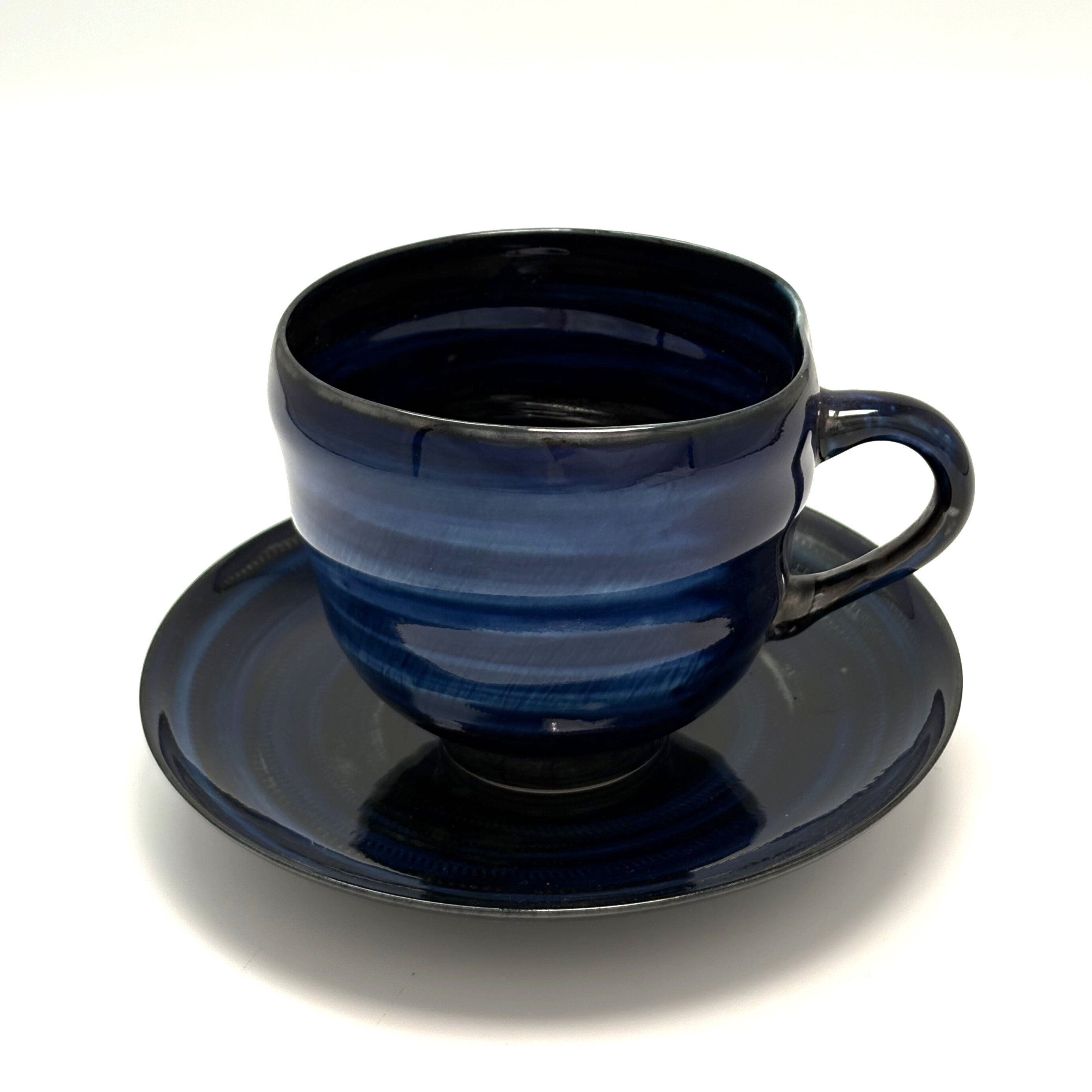 波佐見焼：天目釉コーヒーカップ＆ソーサーセット