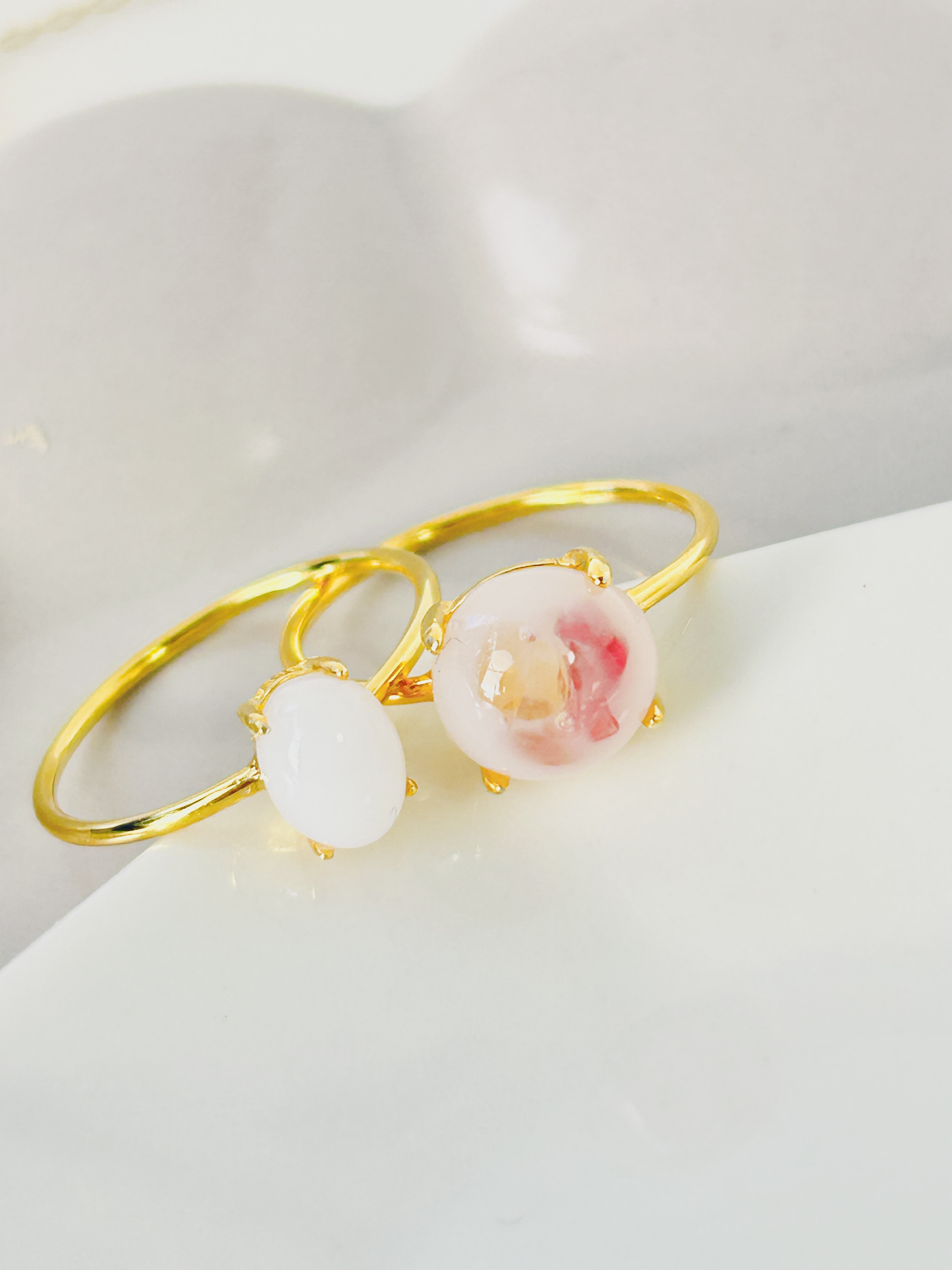 【母乳アクセサリー】母乳パール×誕生石 リングセット「彩雲-saiun- The Rings」／母乳ジュエリー・出産祝い