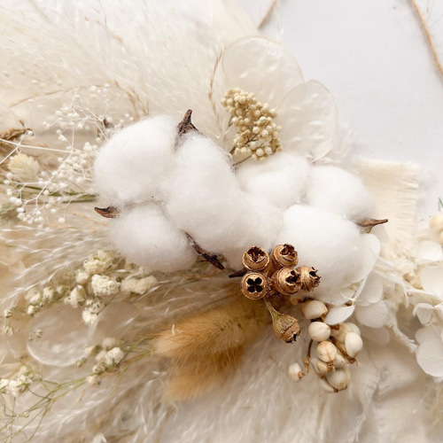 39.【大型✕横長スワッグ】ドライフラワー パンパスグラス 店内装飾 横長スワッグ ドライフラワー コットンフラワー パンパスグラス