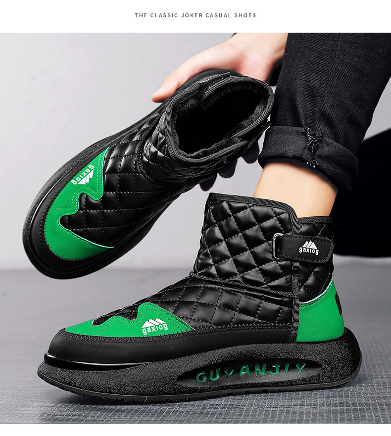 メンズ・レディース ハイカット スノーブーツ 冬 裏起毛 防寒 グリップ性抜群 カジュアル アウトドア カップルコーデ