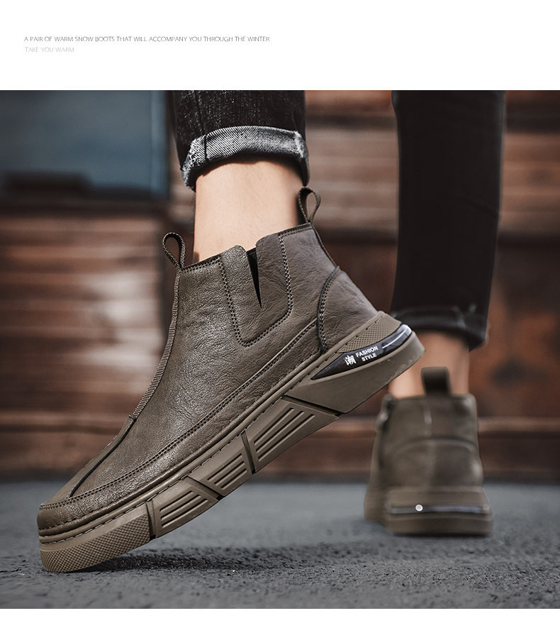 メンズ ミッド / ハイカット マーティンブーツ 冬 防水 革靴 インヒール 身長アップ スポーツ カジュアル 滑り止め