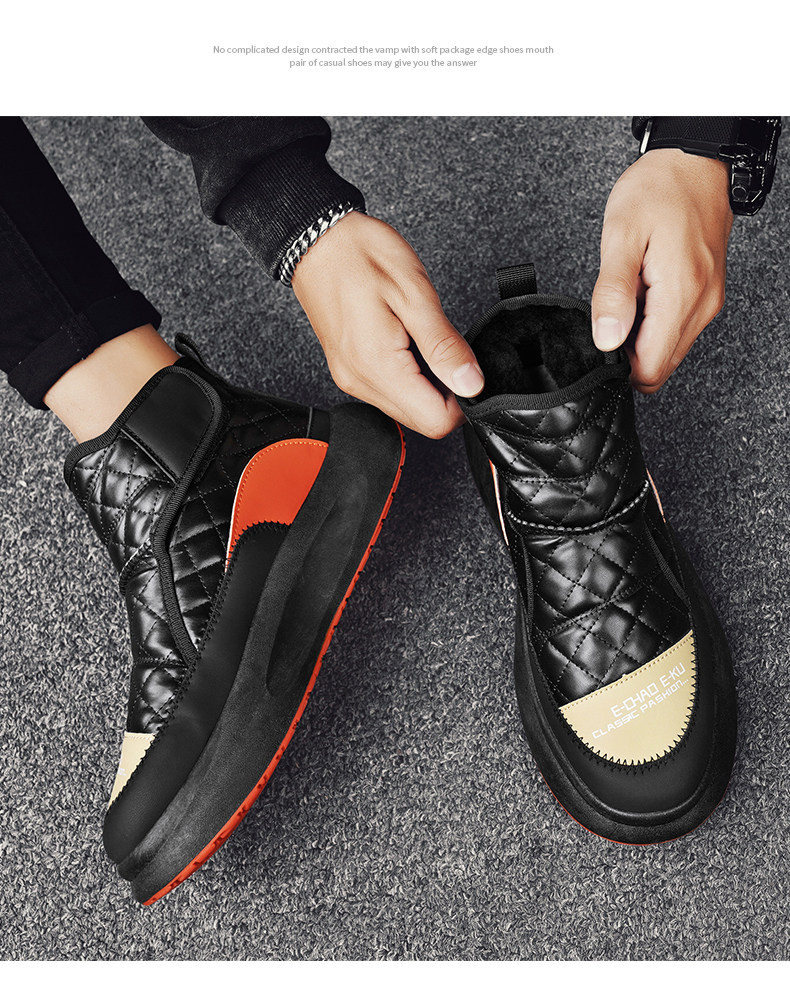 メンズ ハイカット スノーブーツ 冬 ファー一体 裏起毛 厚手 防寒 保温 滑り止め 通勤 アウトドア