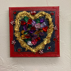 壁掛けアート　ハートシリーズ 金箔漆使用　金色の装飾アート 壁掛け 壁掛けアート ハートは愛のメッセージ金箔漆38 その他アート