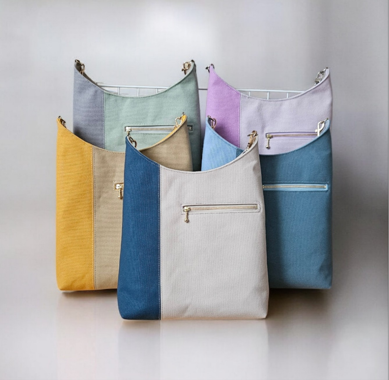 サコッシュ　縦長バッグ　帆布バッグ　ショルダーバッグ