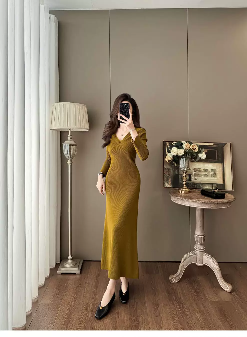 カーディガン トレーナー コート ジャケット 裏起毛 秋冬黒ふわふわ裏起毛ニットフード付きロングコート 受注制作 通勤