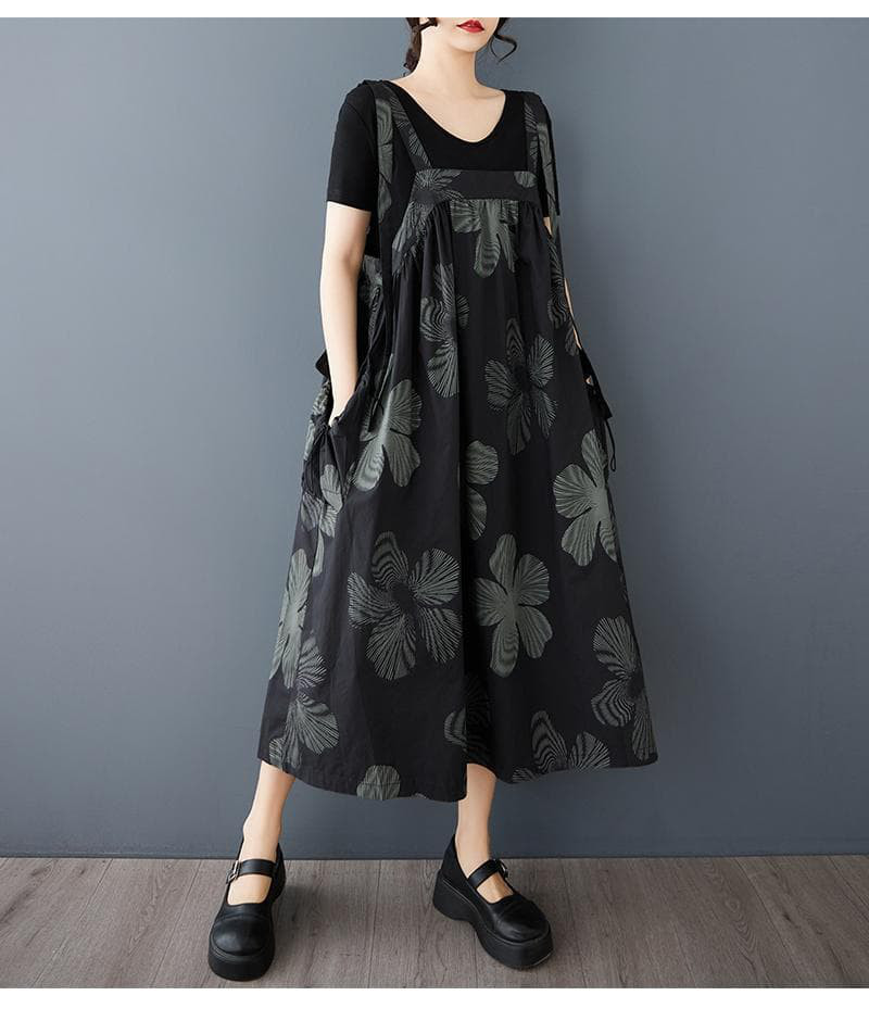 サロペット　花柄　ワンピース　大きいサイズ レディース 春夏　 新品 5,023円