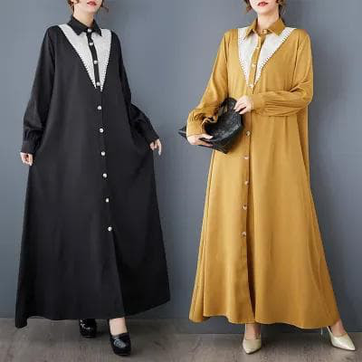 ロング　ワンピース　シャツ　大きいサイズ レディース 秋冬　春 新品 長袖