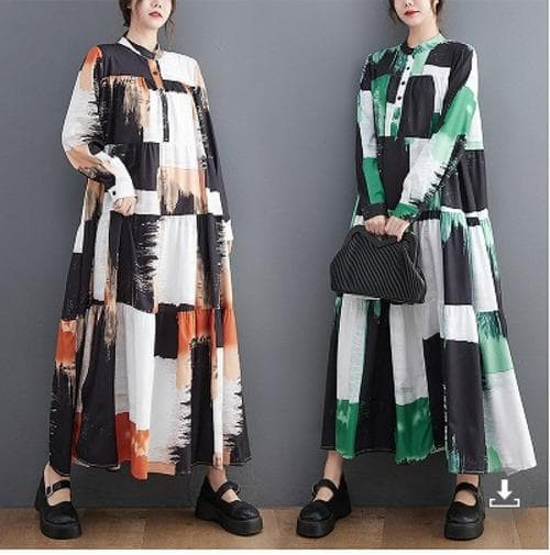 ロング　ワンピース　大きいサイズ グリーン　レディース 秋冬　春 新品 長袖 5,023円