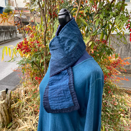 【専用】藍染　古布　刺し子　　　　　ミニマフラー　ネックウォーマー　5点 専用】藍染 古布 刺し子 ミニマフラー ネックウォーマー 5点 専用