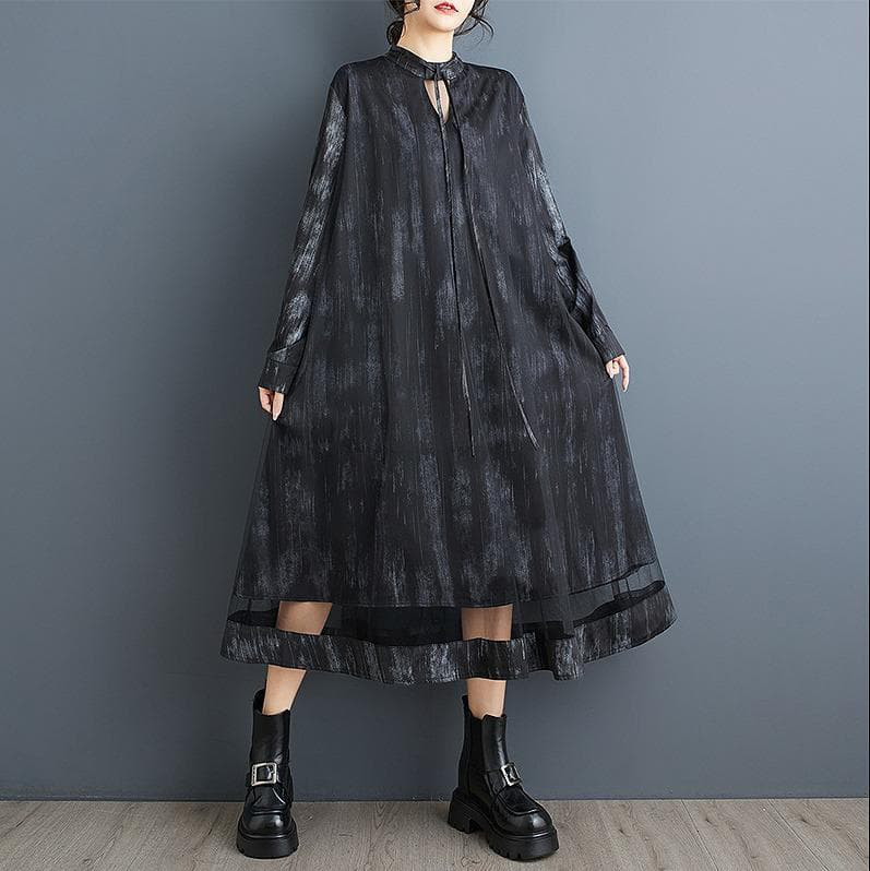 大きいサイズ ワンピース　シアー　モード　レディース 秋冬　春 新品 長袖