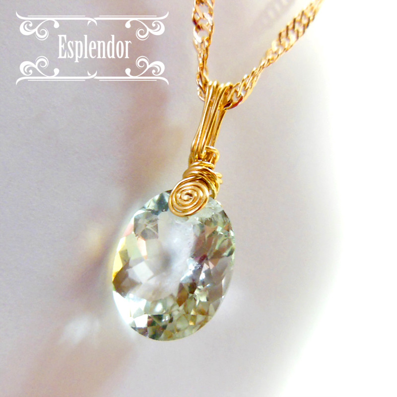 ボリビア産5.85カラットAAAグリーンアメジストペンダント