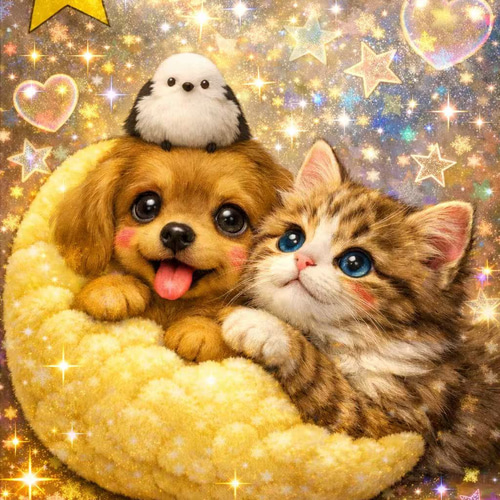 子猫とわんちゃん10パネル 生地 miniパネル 通販 20273209