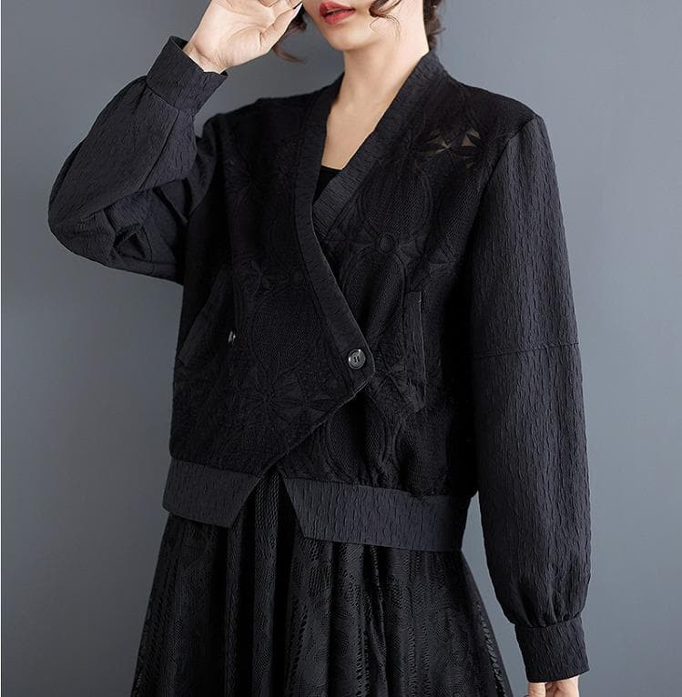 大きいサイズ ジャケット　レース　花柄　シアー　レディース 秋冬　春 新品 長袖