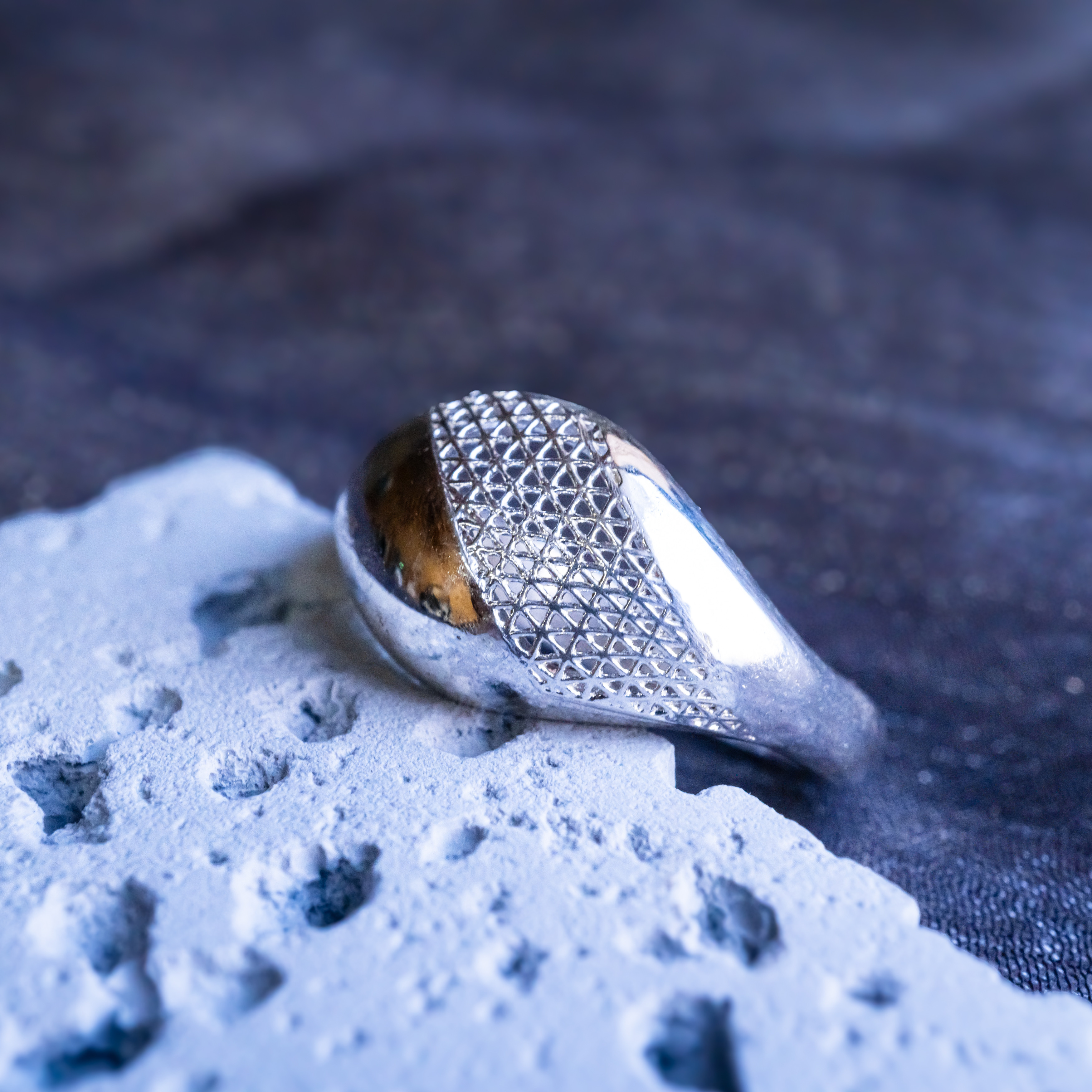 【メッシュ】ぷっくり　被らない　SV925リング　選べるカラー　刻印可能　送料無料【受注生産】S-069