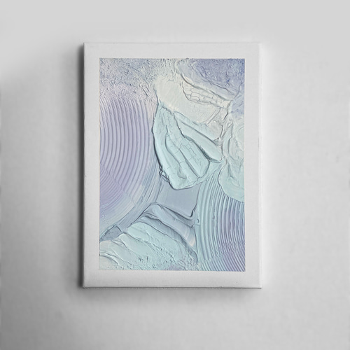 淡い青のテクスチャーアート 抽象画 絵画 現代アート アートパネル