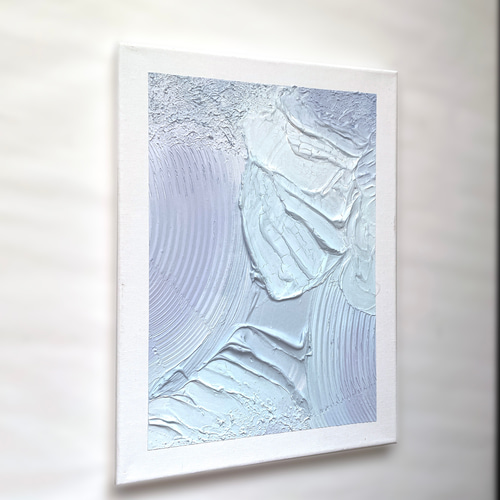 淡い青のテクスチャーアート 抽象画 絵画 現代アート アートパネル