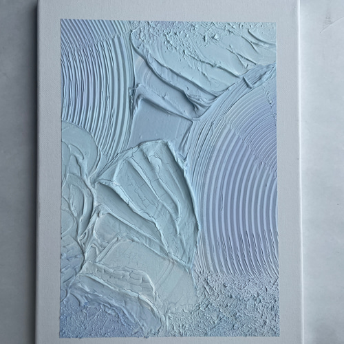 淡い青のテクスチャーアート 抽象画 絵画 現代アート アートパネル