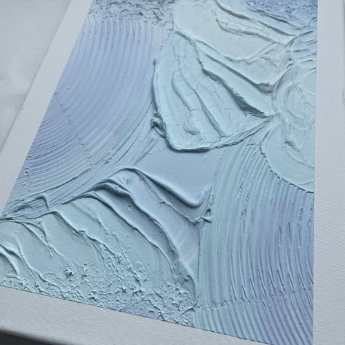 淡い青のテクスチャーアート 抽象画 絵画 現代アート アートパネル