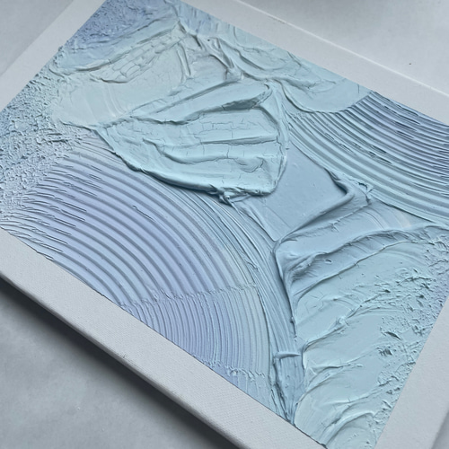 淡い青のテクスチャーアート 抽象画 絵画 現代アート アートパネル