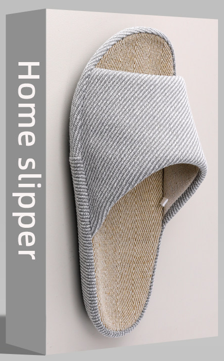 男女兼用 カップル用 亜麻 室内履き フロアサンダル 静音 大きいサイズ 春夏用 吸汗 綿麻 ルームサンダル 2.