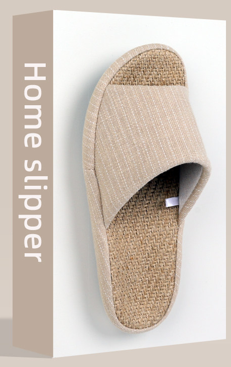 男女兼用 カップル用 亜麻 室内履き フロアサンダル 静音 大きいサイズ 春夏用 吸汗 綿麻 ルームサンダル 2.