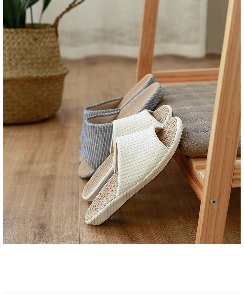 男女兼用 カップル用 亜麻 室内履き フロアサンダル 静音 大きいサイズ 春夏用 吸汗 綿麻 ルームサンダル 2.