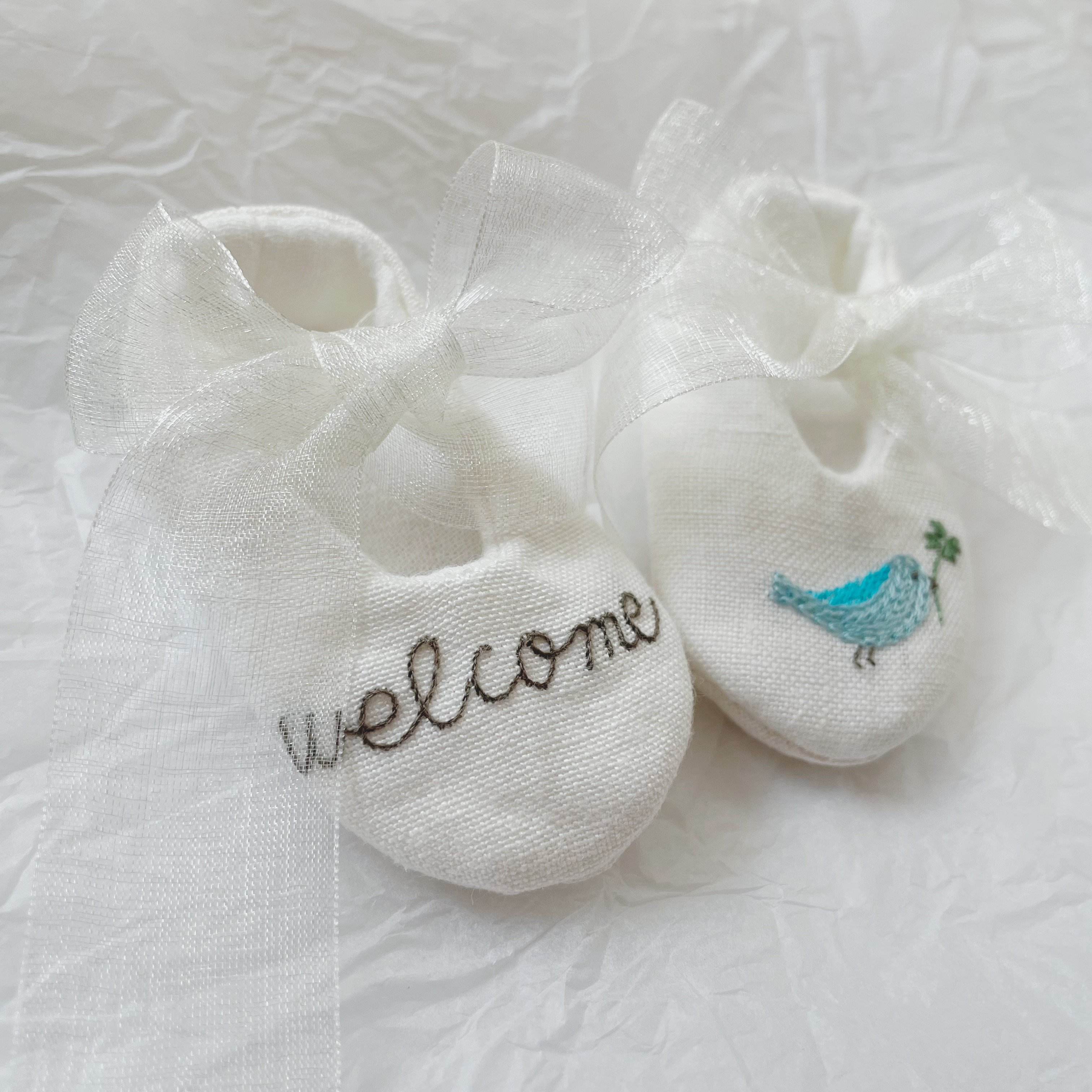 welcome刺繍ベビーシューズ｜出産祝い・出産準備・インテリア