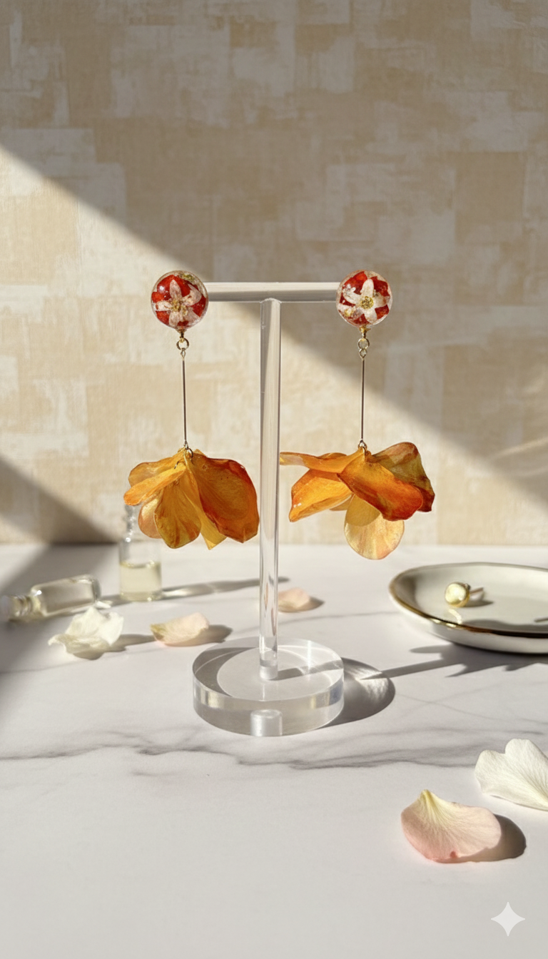 【新春・感謝祭】花びら揺れるロングピアス