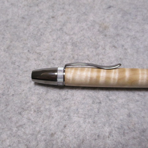 栃 縮杢 キヌカオイル仕上げ 回転式ロングパトリオットボールペン ペン