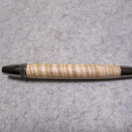 栃 縮杢 キヌカオイル仕上げ 回転式ロングパトリオットボールペン ペン