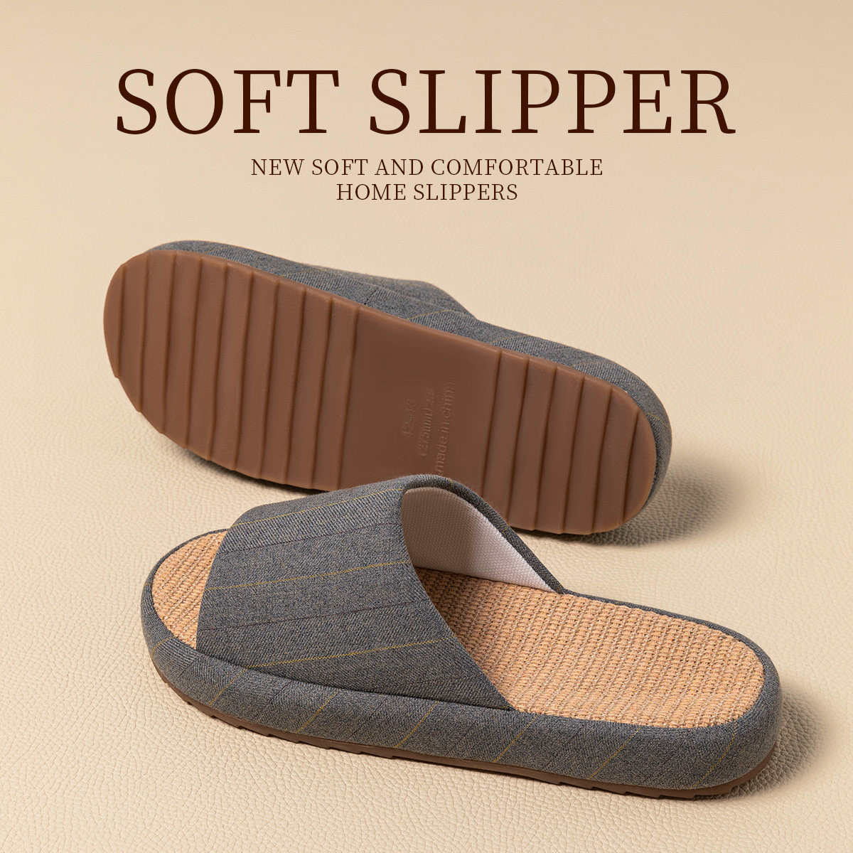 メンズ 大きいサイズ 亜麻スリッパ 室内用 ホーム用 防滑 防臭 通気 静音 綿麻素材 夏用 居家サンダル