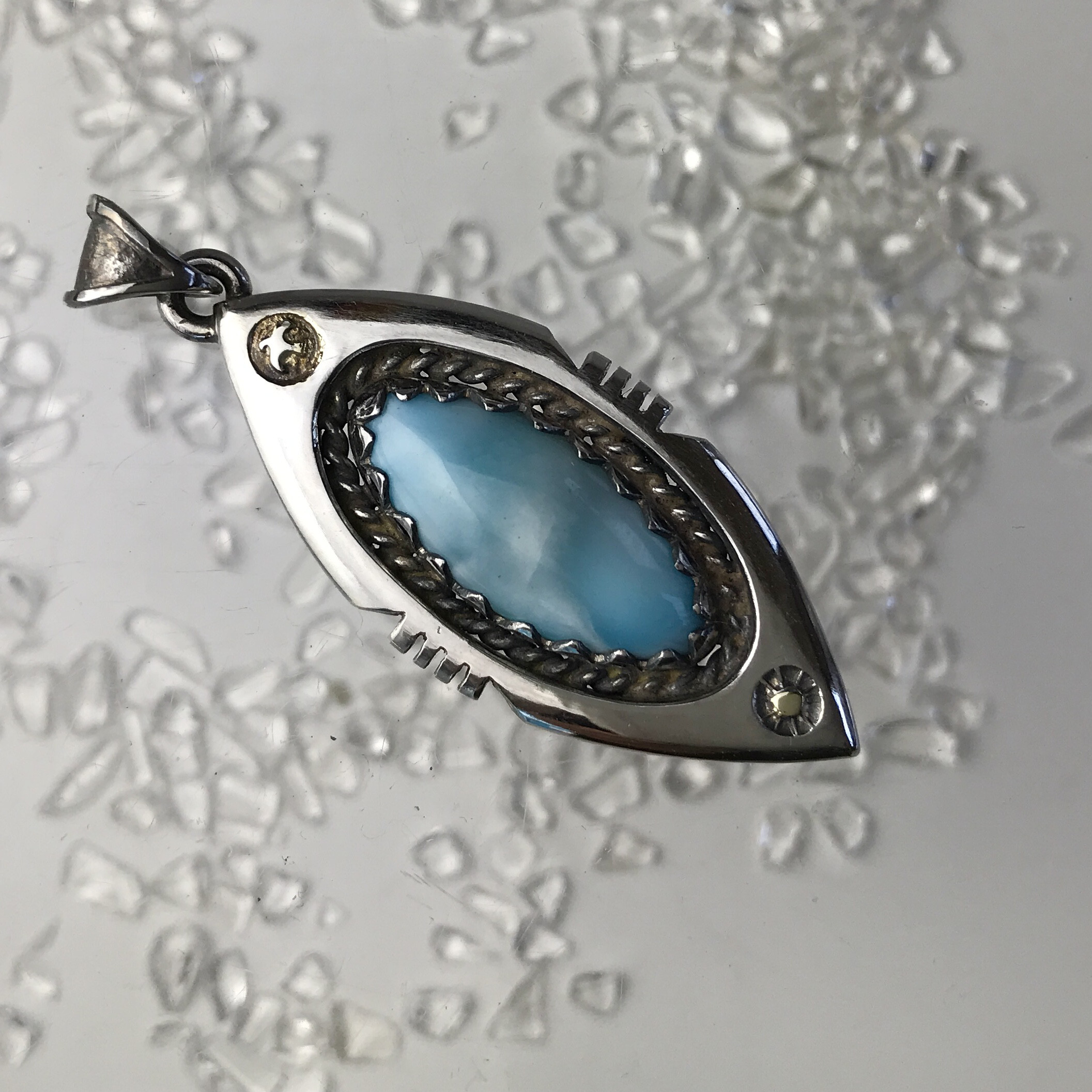 Ocean Tribe ラリマー 【送料無料】OT010 larimar silver K18 シルバー ペンダント