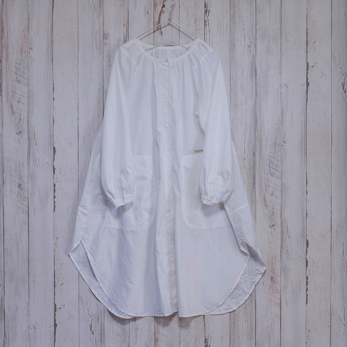 コットンシャツワンピース　生成色