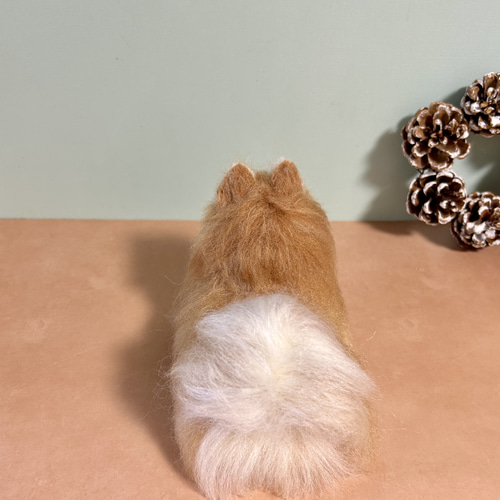 羊毛フェルト にこにこポメラニアン オレンジ 羊毛フェルト needle