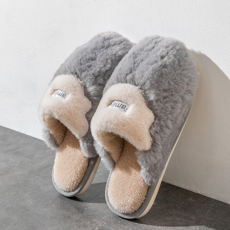メンズ ルームシューズ 秋冬 新作 カップル兼用 室内用 家庭用 保温 厚手モコモコ 毛足 滑り止め クッション底 冬用
