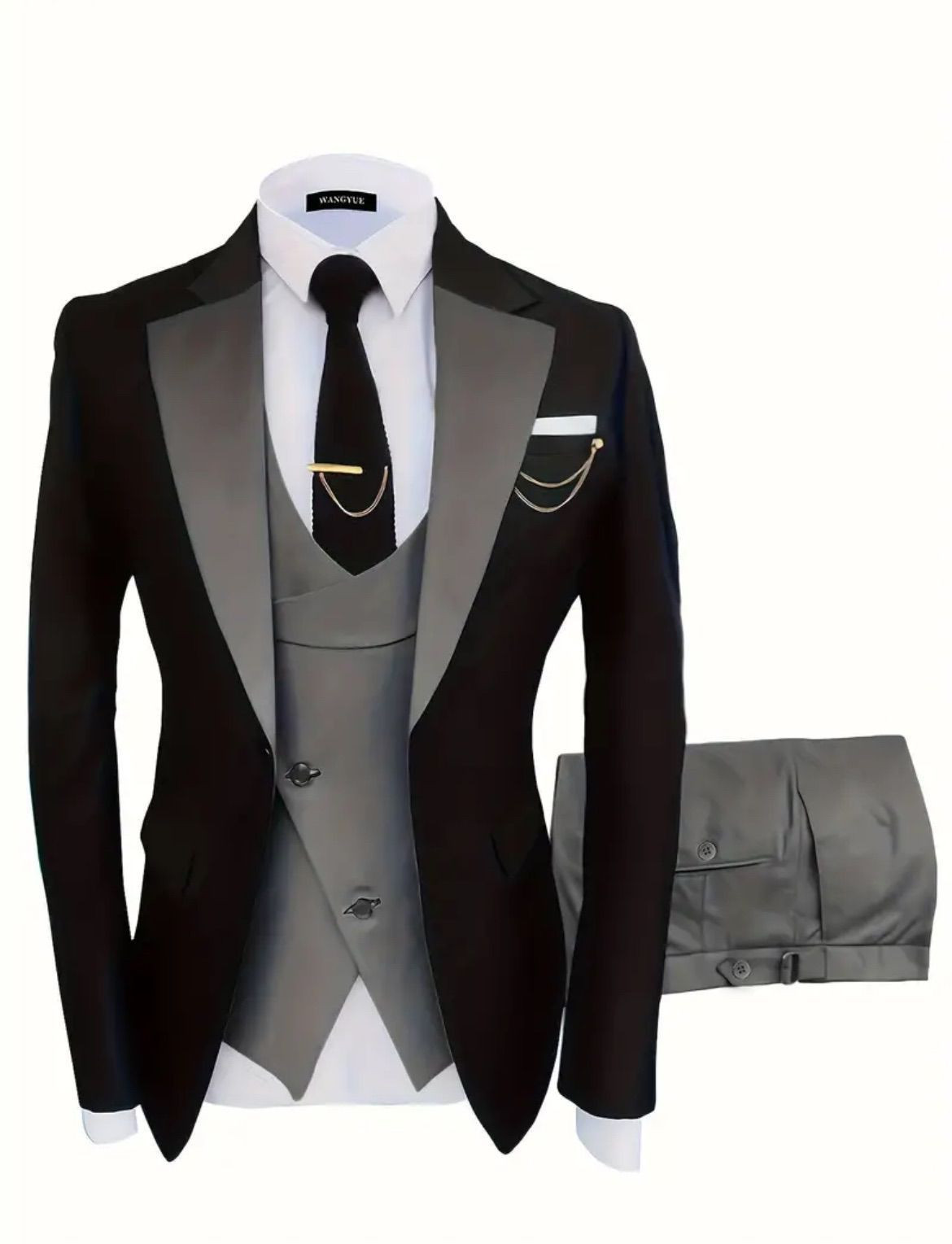 カジュアルスーツ スーツ セットアップ スーツセットアップ メンズ メンズスーツ 1つボタン スリーピース おしゃれ 黒