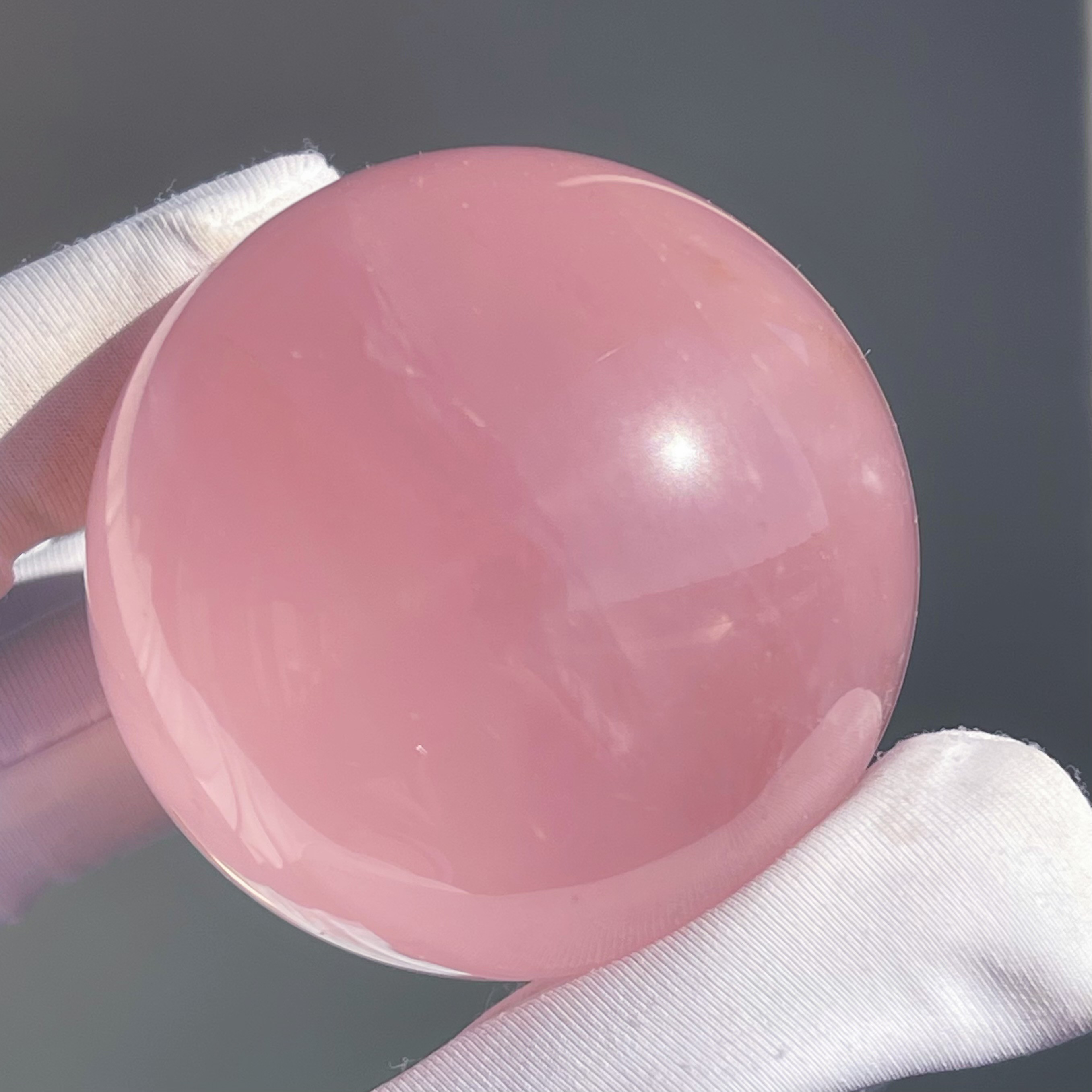 ★天然石★色濃高品質スターローズクオーツ丸玉♡スフィア♡置物♡Φ42mm