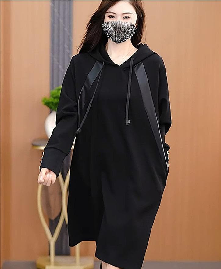 新作　大きいサイズ レディース パーカーワンピース　秋冬　春 新品 長袖