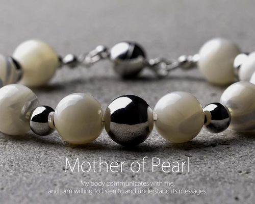 マザーオブパール 真珠母貝 天然石アクセサリー デザインブレスレット