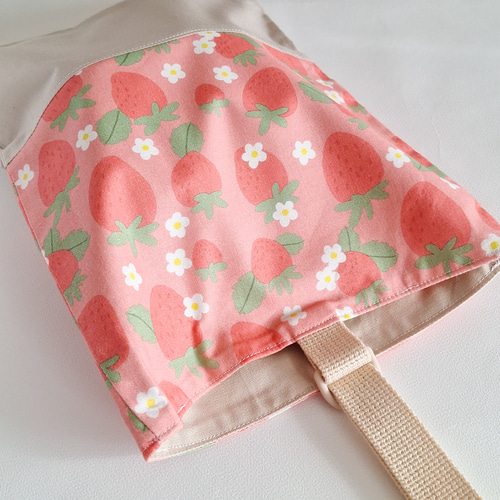 サイズ変更可能】いちご畑のシューズケース 上履き入れ 入園入学