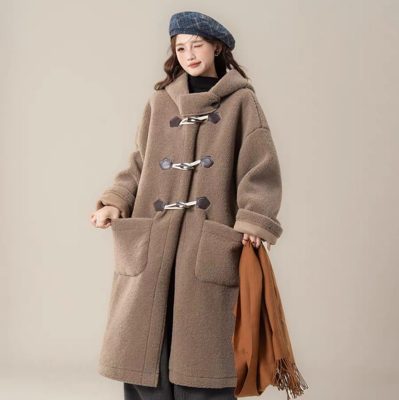 【冬支度新作】コート、レディース、 モコモコテディコート、厚手コート、秋冬コート、個性的、防寒対策