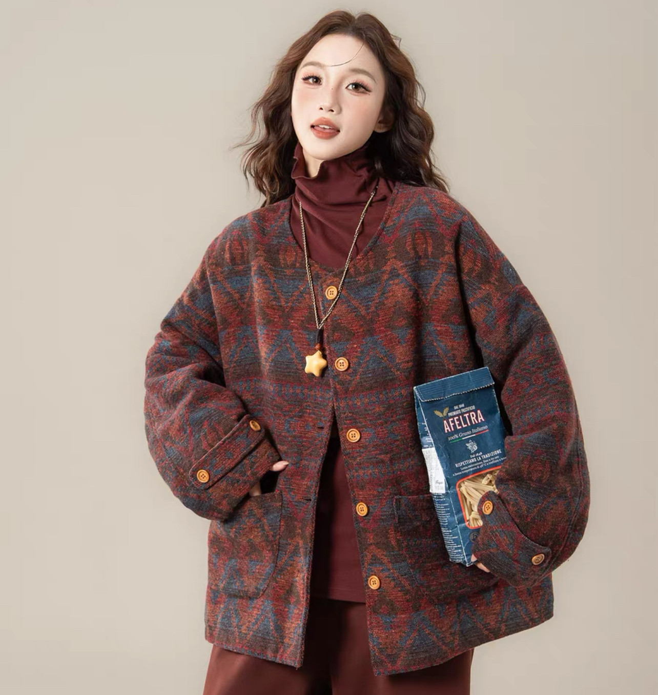 【冬支度新作】コート、レディース、 モコモコテディコート、厚手コート、秋冬コート、個性的、防寒対策