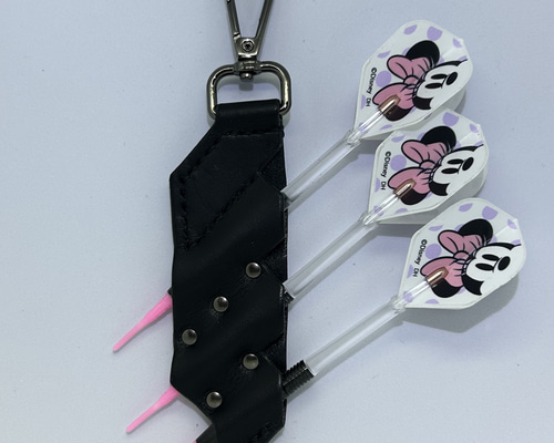 レザーダーツケース☆ダーツホルダー☆本革黒☆ハンドメイド☆ダーツ