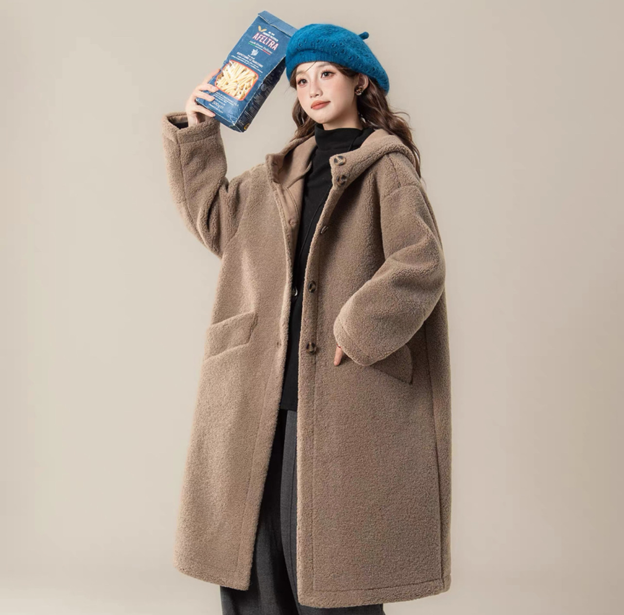 【冬支度新作】コート、レディース、 モコモコテディコート、厚手コート、秋冬コート、個性的、防寒対策