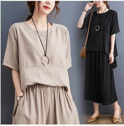 大きいサイズ　レディース　春夏　セットアップ　上下セット　トップス